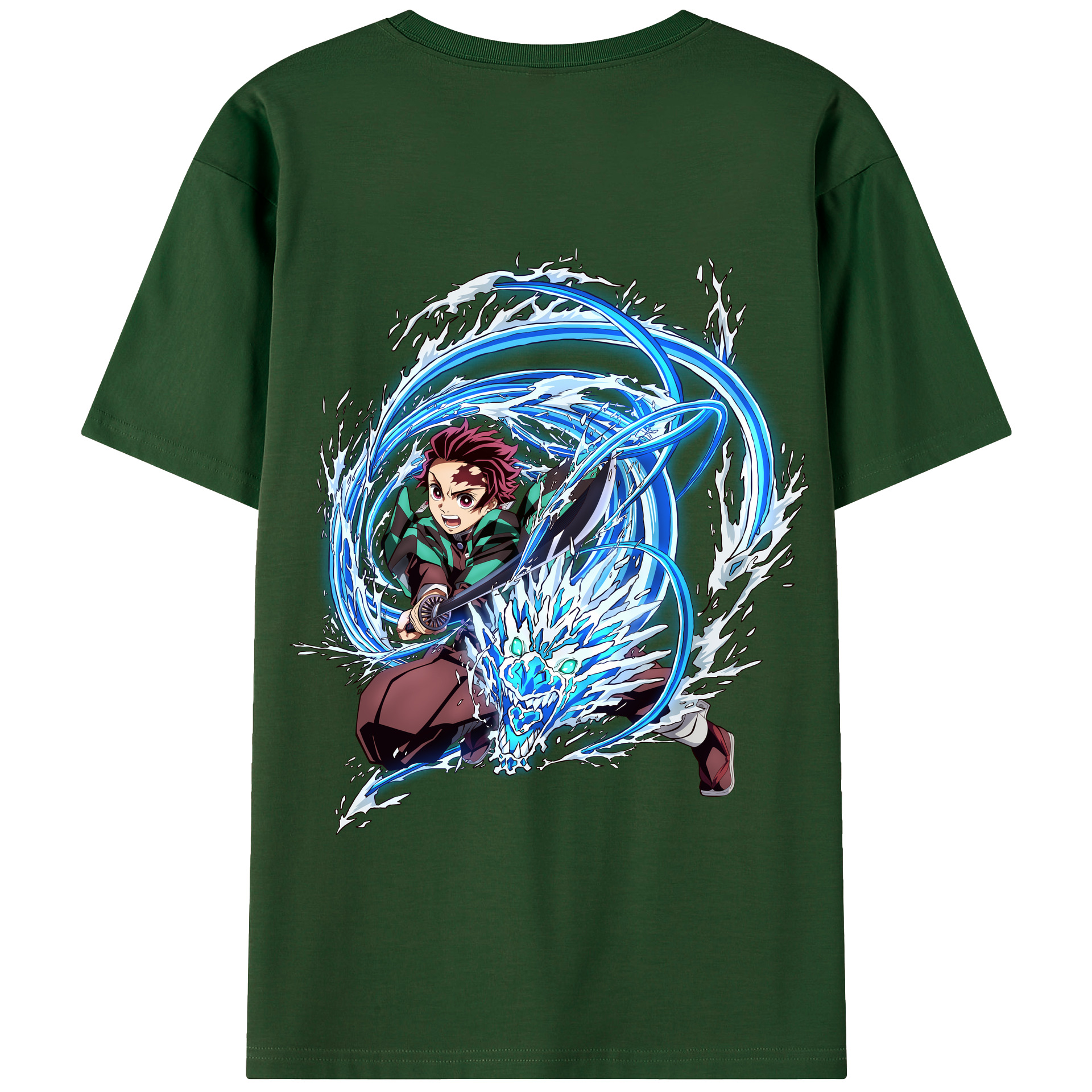 （画像用） 鬼滅の刃 竈門 炭治郎／かまど たんじろう Kamado Tanjirou 綿100％半袖Tシャツ（背面プリント）
